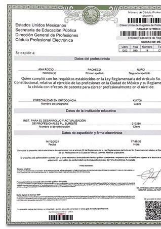 Cédula profesional electrónica